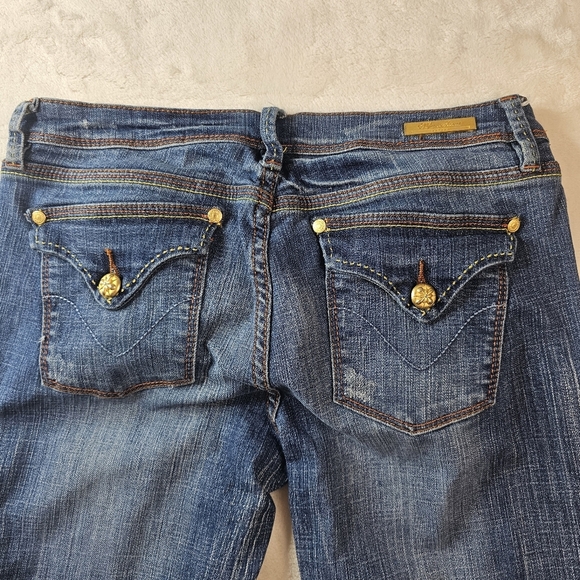 Pepe Jeans London Skinny Jeans Women’s 30 medium blue Wash gold accent buttons - Picture 11 of 15